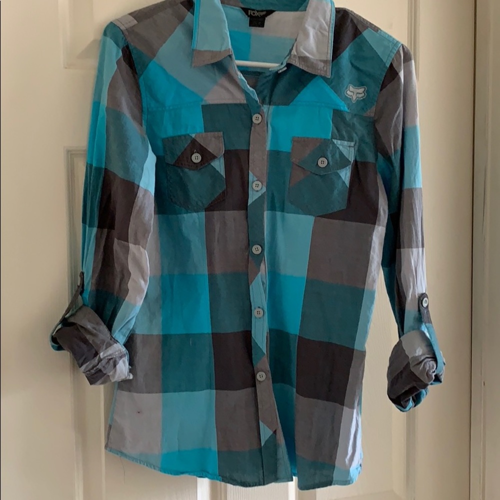 Fox Juniors Plaid Button Down